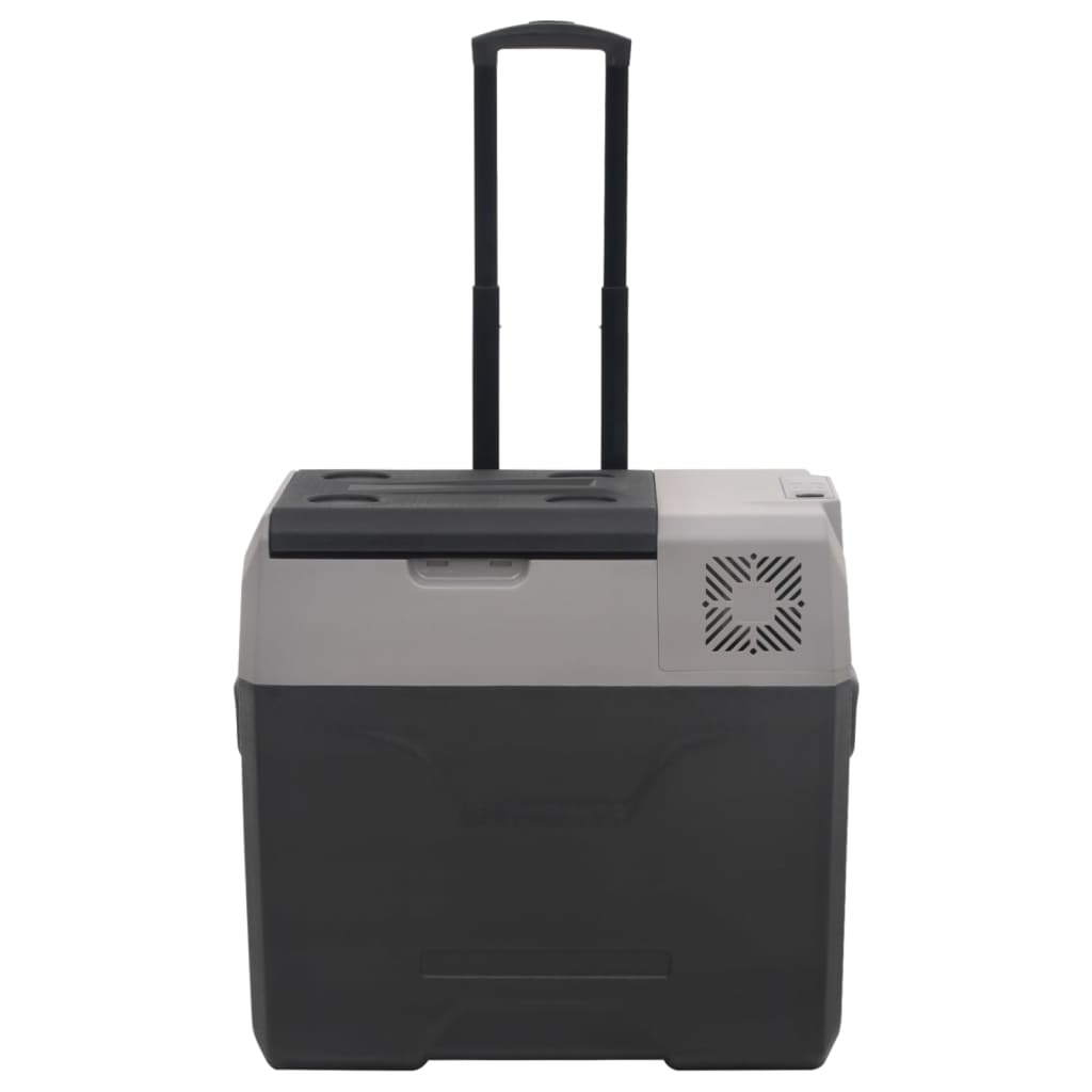 vidaXL Cool Box with Wheel and Adapter Black&Grey 30 L Polypropylene 5