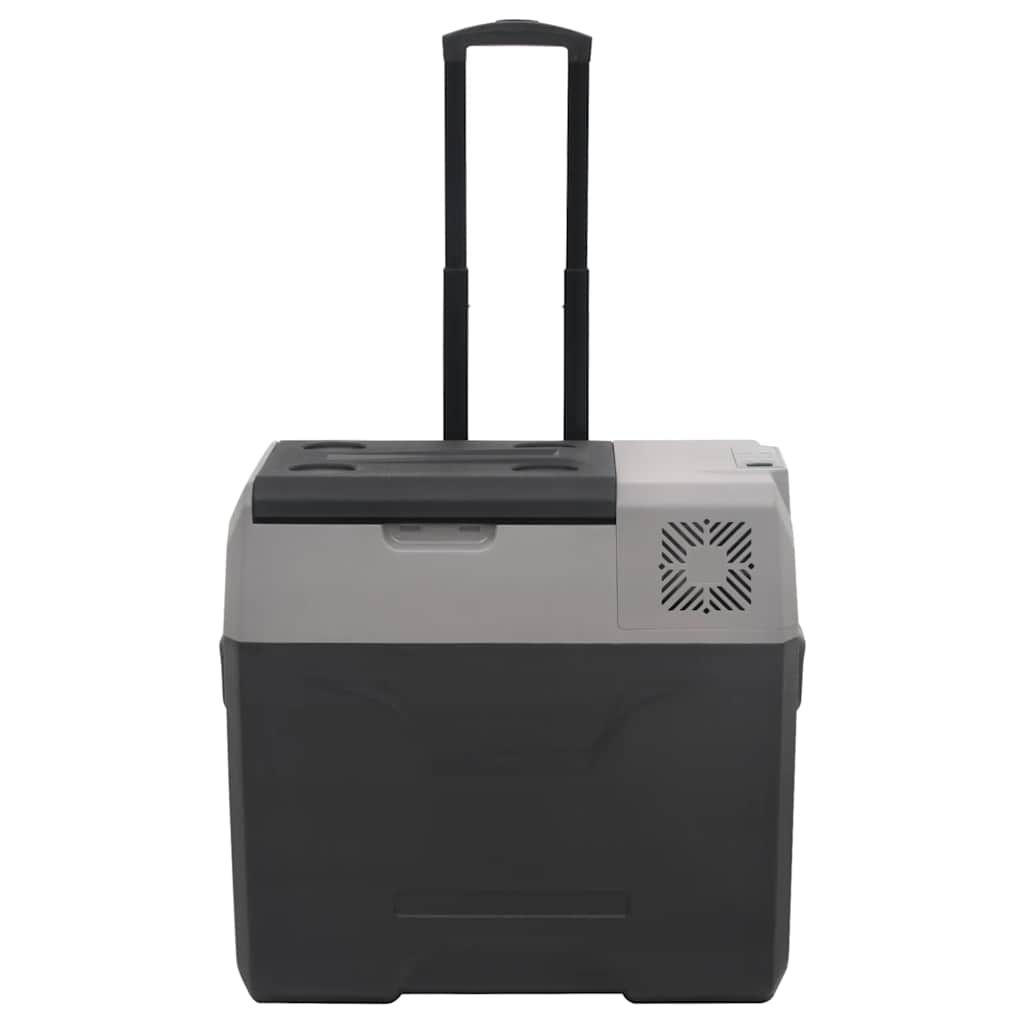 vidaXL Cool Box with Wheel and Adapter Black&Grey 40 L Polypropylene 6
