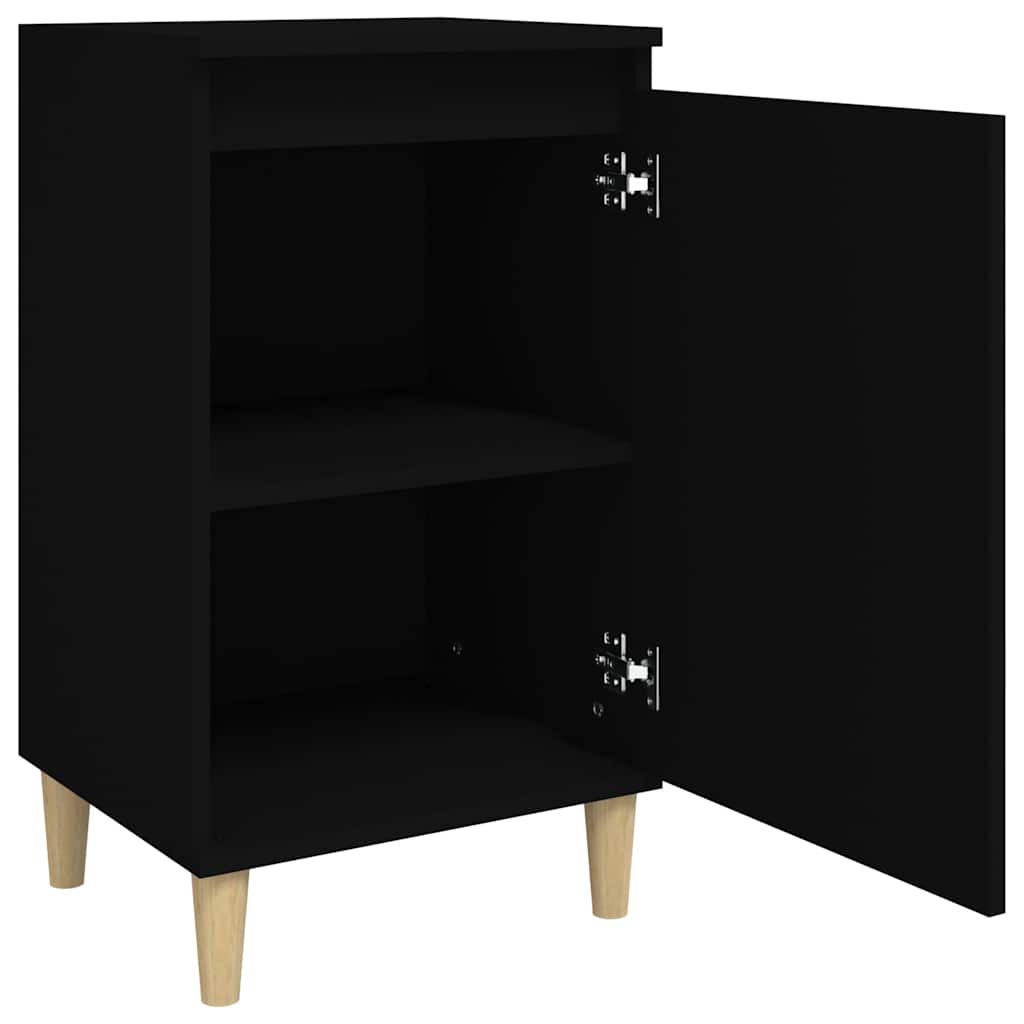vidaXL Bedside Cabinets 2 pcs Black 40x35x70 cm Engineered Wood 6