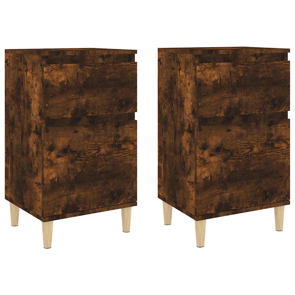 vidaXL Bedside Cabinet | Set of 2 | Smoked Oak 2