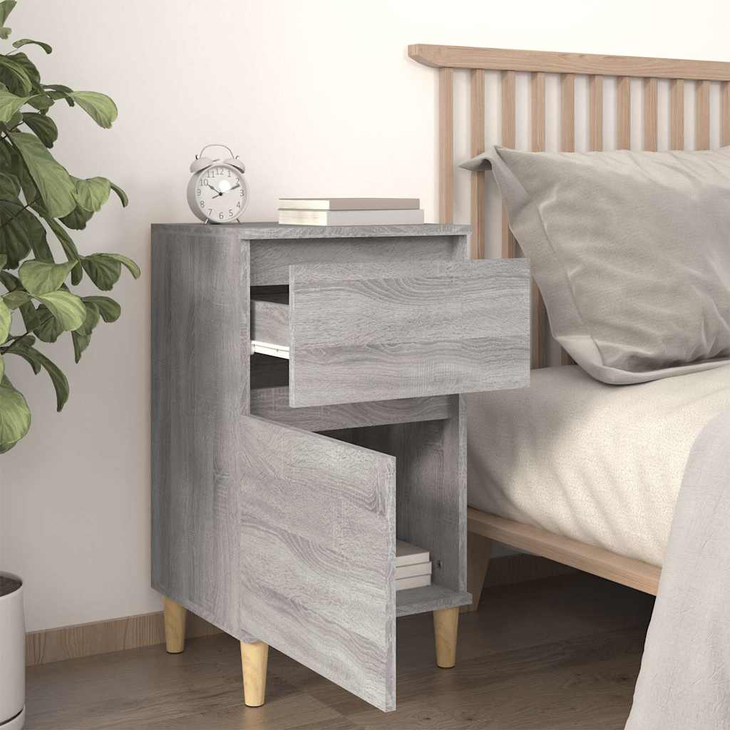 vidaXL Bedside Cabinet Grey Sonoma 40x35x70 cm 3