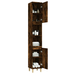 vidaXL Bathroom Cabinet | Smoked Oak | Engineered Wood and Solid Eucalyptus Wood 5
