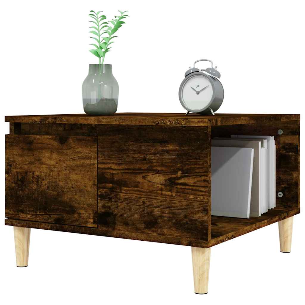 vidaXL Coffee Table Smoked Oak 55x55x36.5 cm Engineered Wood 4