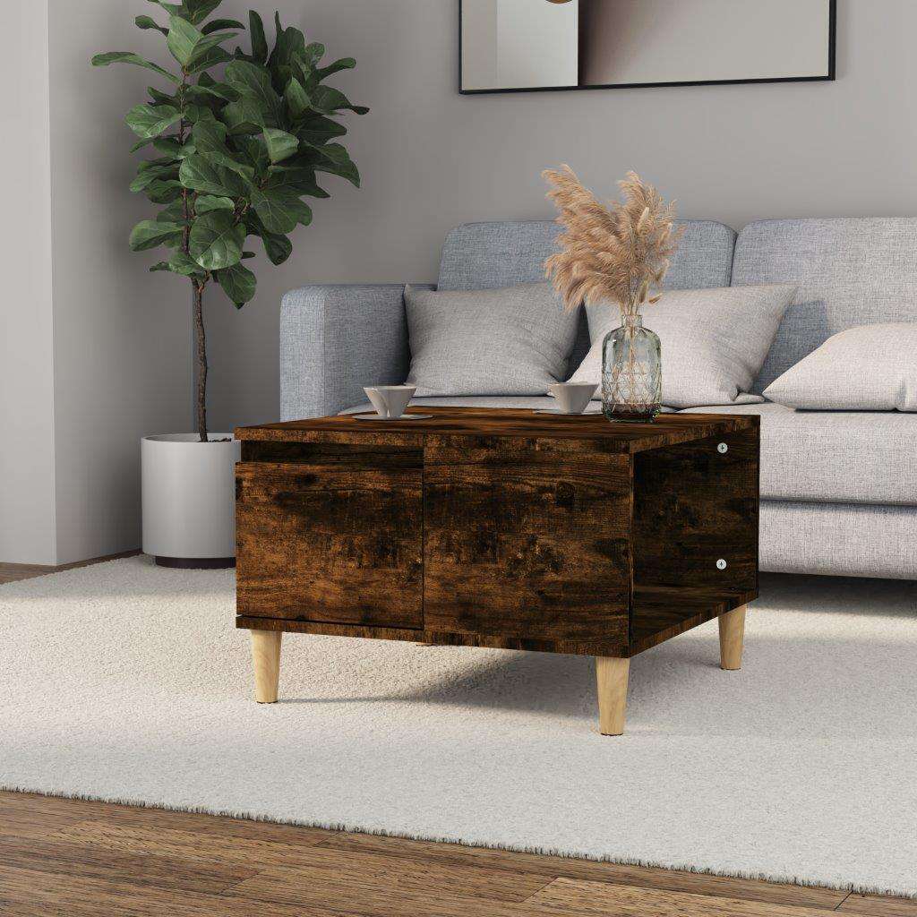 vidaXL Coffee Table Smoked Oak 55x55x36.5 cm Engineered Wood 1