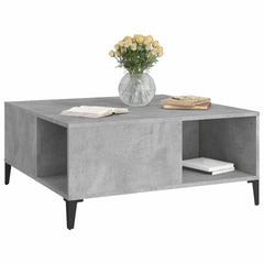 vidaXL Coffee Table Concrete Grey 80x80x36.5 cm Engineered Wood 4