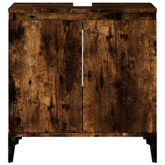 vidaXL Sink Cabinet Smoked Oak 58x33x60 cm Engineered Wood 6