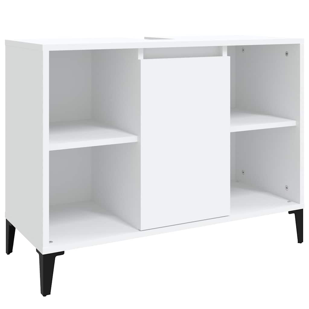 vidaXL Sink Cabinet | White | Engineered wood, Metal | Medium 2