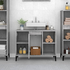 vidaXL Sink Cabinet | Concrete Grey | Engineered Wood | Medium 3