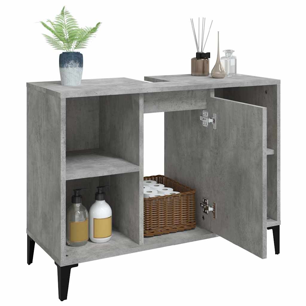 vidaXL Sink Cabinet | Concrete Grey | Engineered Wood | Medium 5