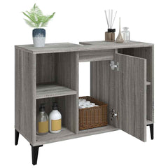 vidaXL Sink Cabinet | Grey Sonoma | Wooden Structure | Medium Size 5