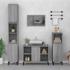 Sink Cabinet Engineered Wood in Grey Sonoma