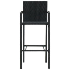 Bar Stools Poly Rattan Black 2