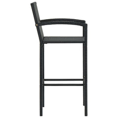 Bar Stools Poly Rattan Black 2