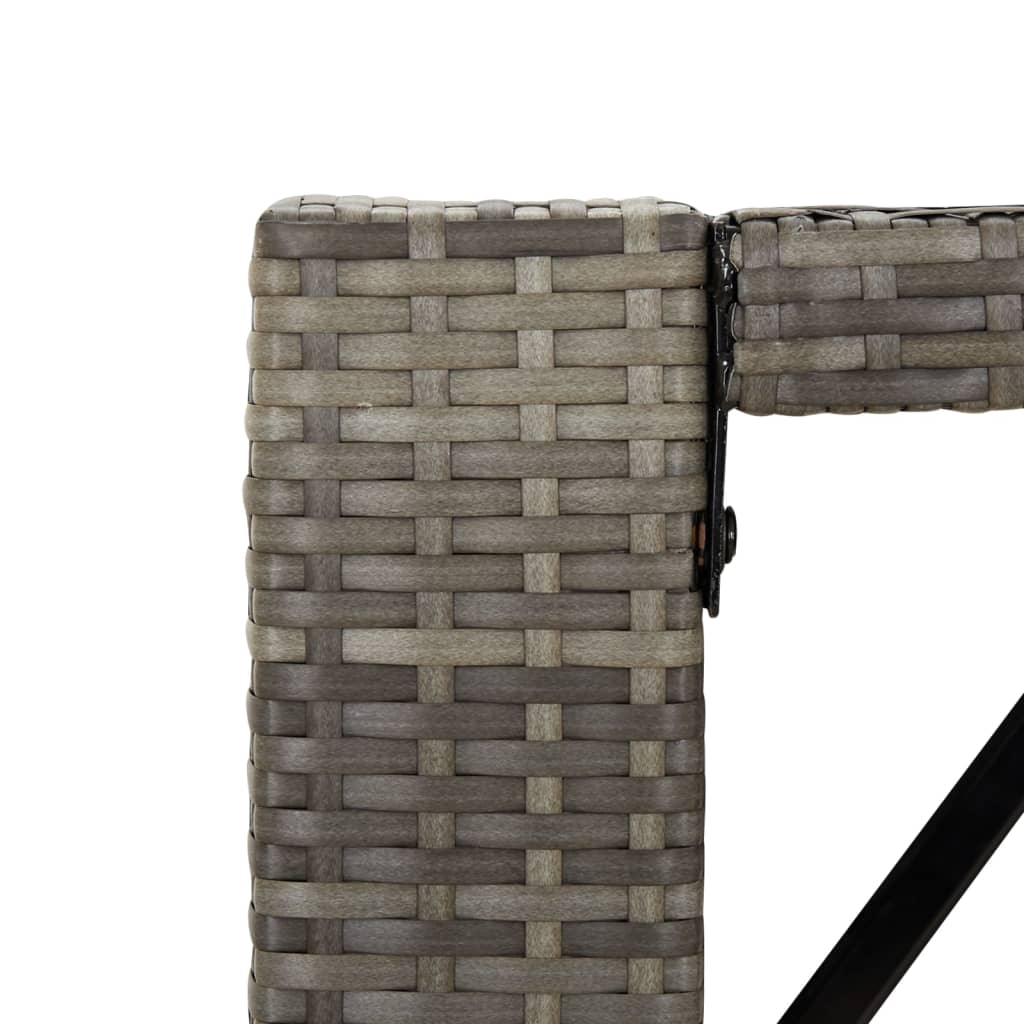 Bar Table with Glass Top Poly Rattan Grey 105 x 80 x 110 cm