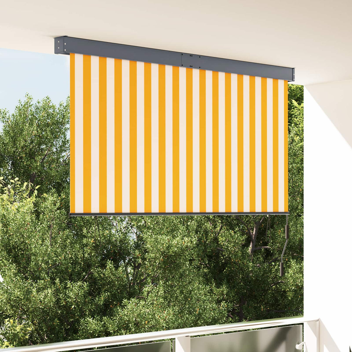 Roller Blind Fabric and Aluminum in Orange and White