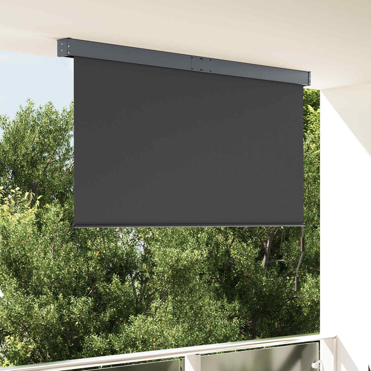 Roller Blind Fabric and Aluminum in Anthracite