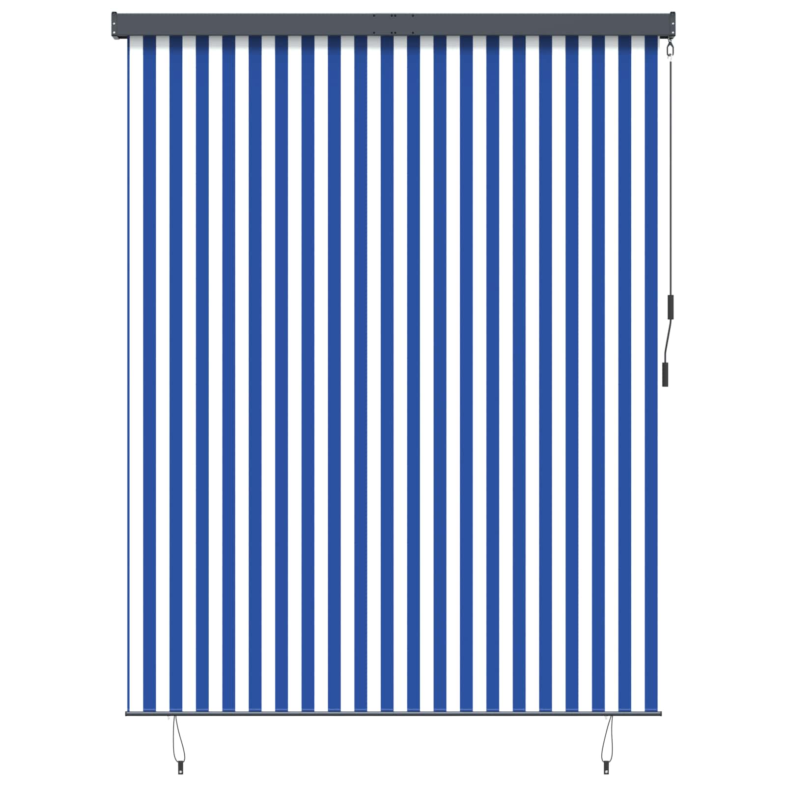 vidaXL Roller Blind Blue and White 200 x 250 cm Fabric and Aluminum 1