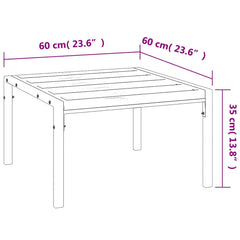 vidaXL Garden Coffee Table Black 60x60x35 cm Steel 5