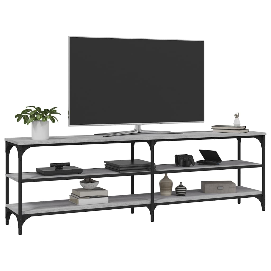 vidaXL TV Cabinet Grey Sonoma 160x30x50 cm Engineered Wood 4