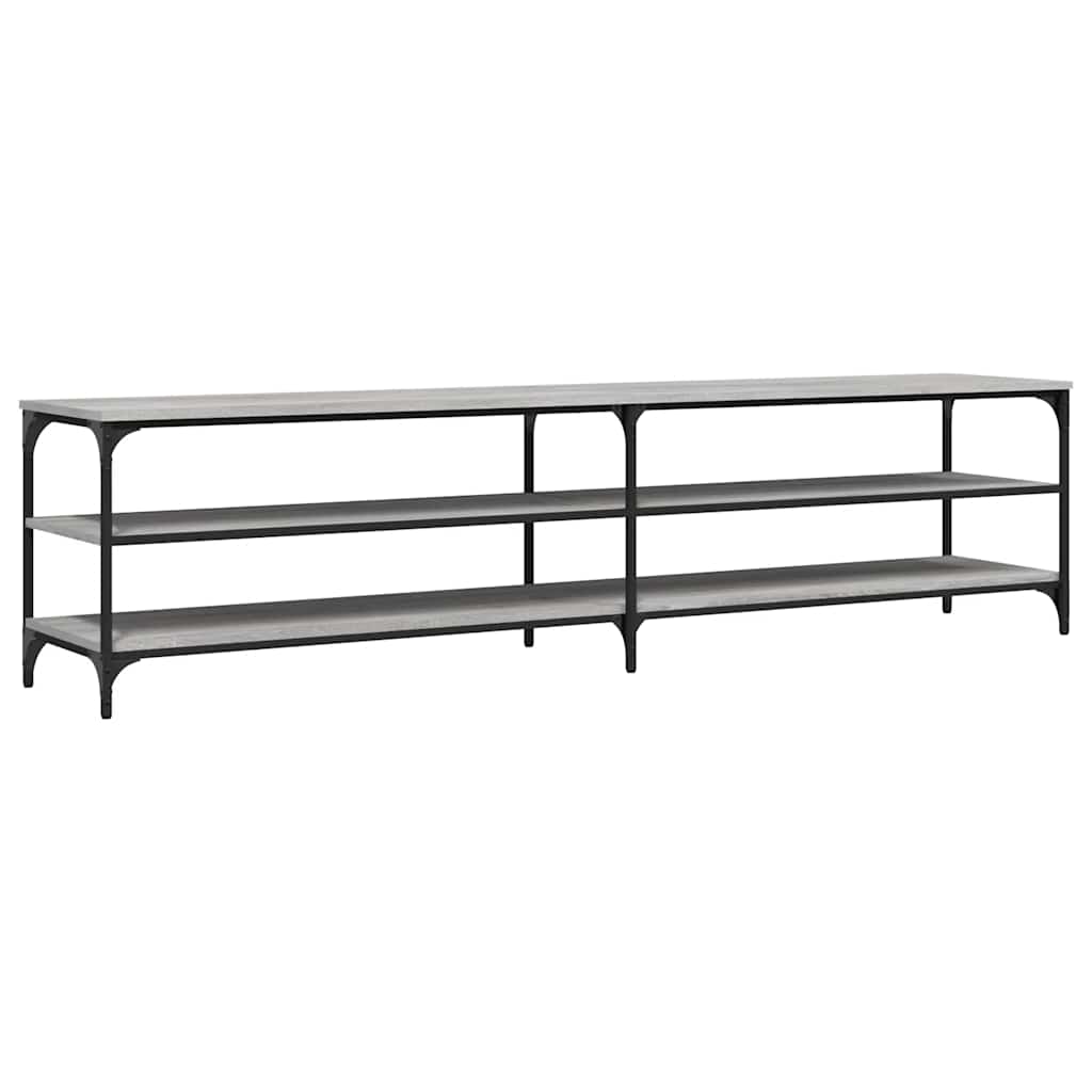 vidaXL TV Cabinet Grey Sonoma 200x30x50 cm Engineered Wood and Metal 2
