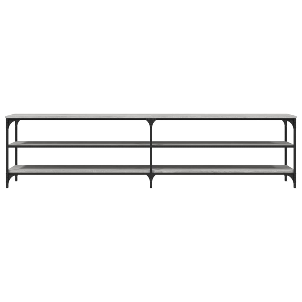 vidaXL TV Cabinet Grey Sonoma 200x30x50 cm Engineered Wood and Metal 5