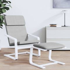 vidaXL Footstool Light Grey 51x41x40 cm Fabric 3