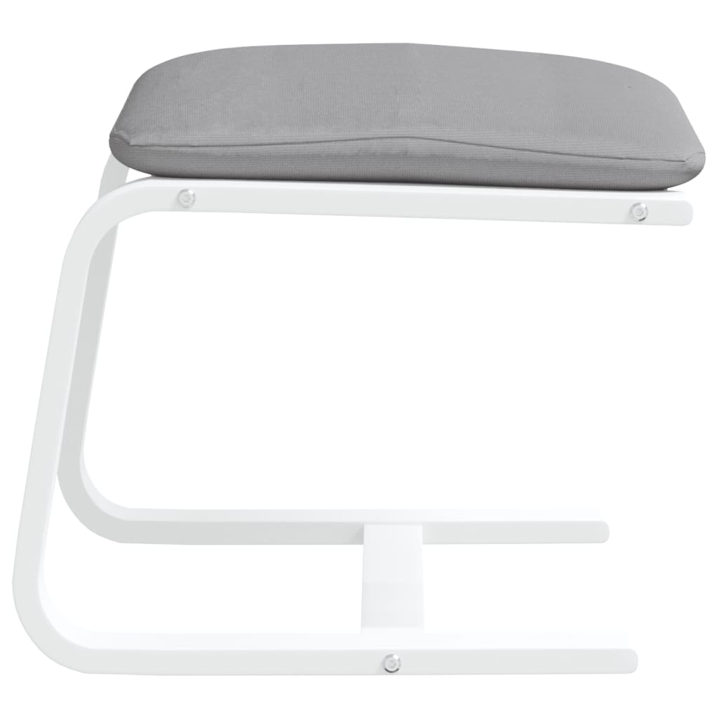 vidaXL Footstool Light Grey 51x41x40 cm Fabric 5