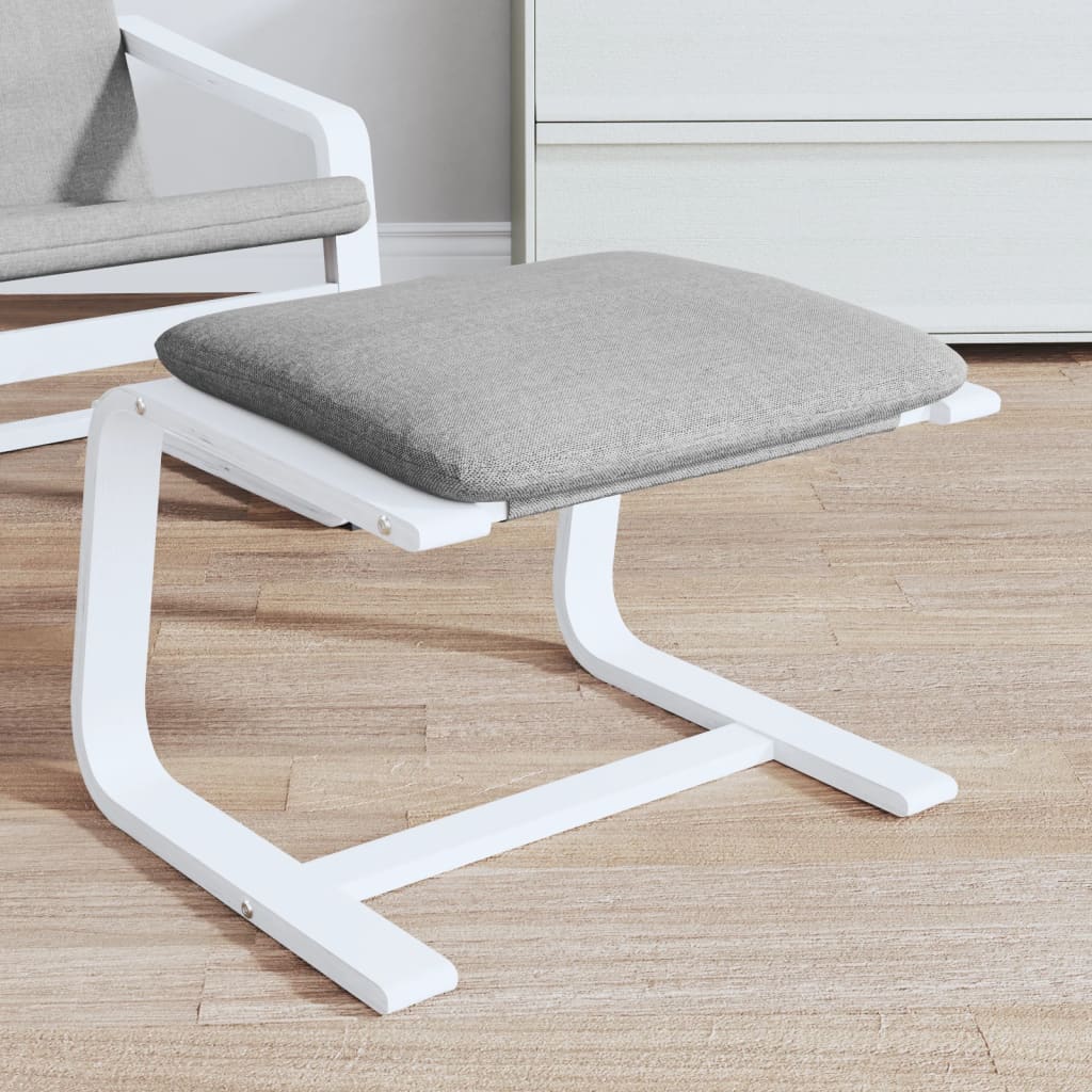 vidaXL Footstool Light Grey 51x41x40 cm Fabric 1