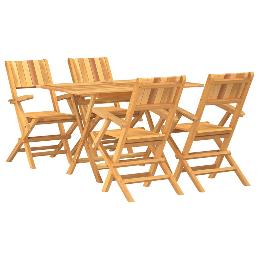 5 Piece Garden Dining Set Solid Wood Teak 4