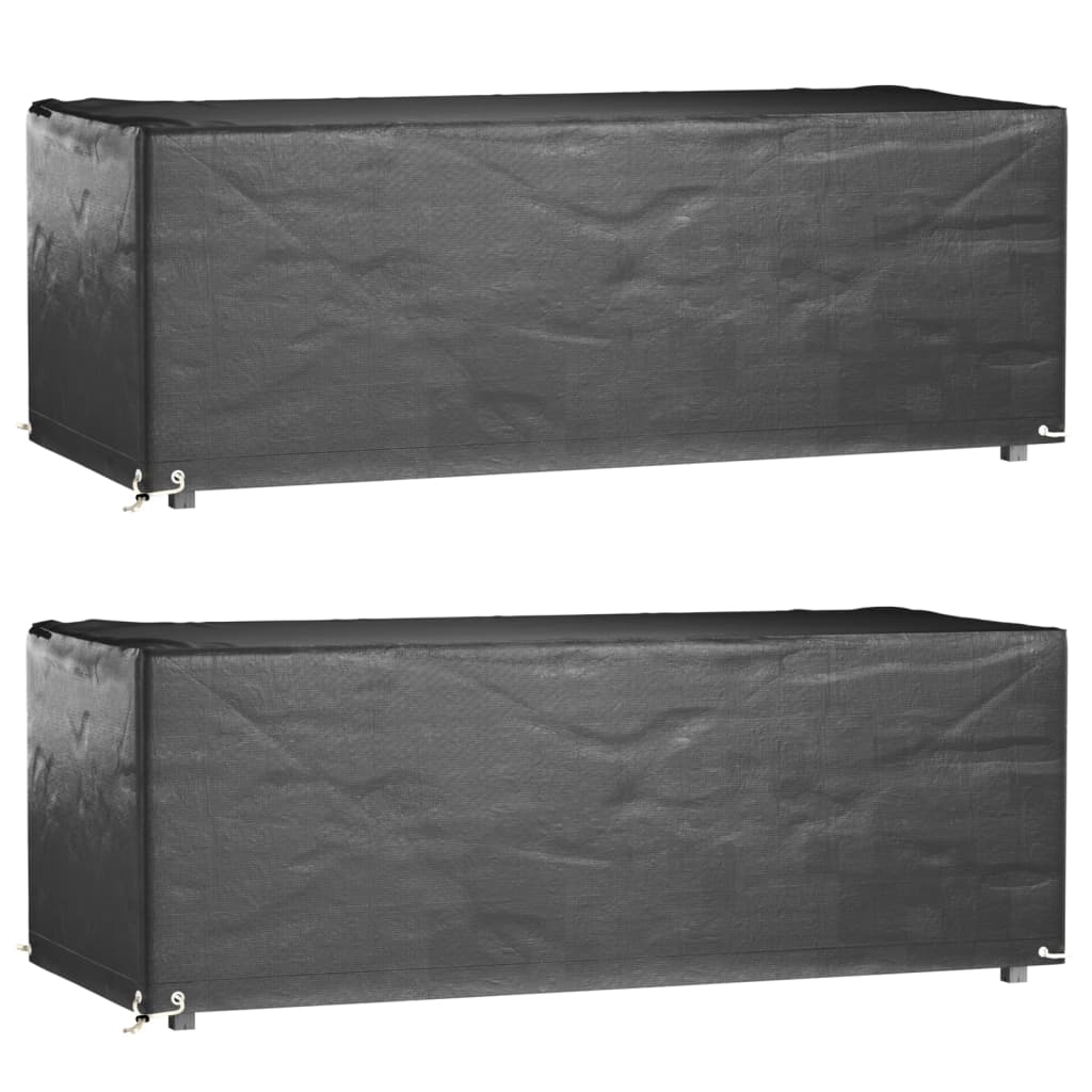 vidaXL Garden Furniture Covers 2 pcs 8 Eyelets 192x82x65 cm Rectangular 1