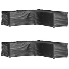 vidaXL L-Shaped Garden Furniture Covers 16 Eyelets 2 pcs