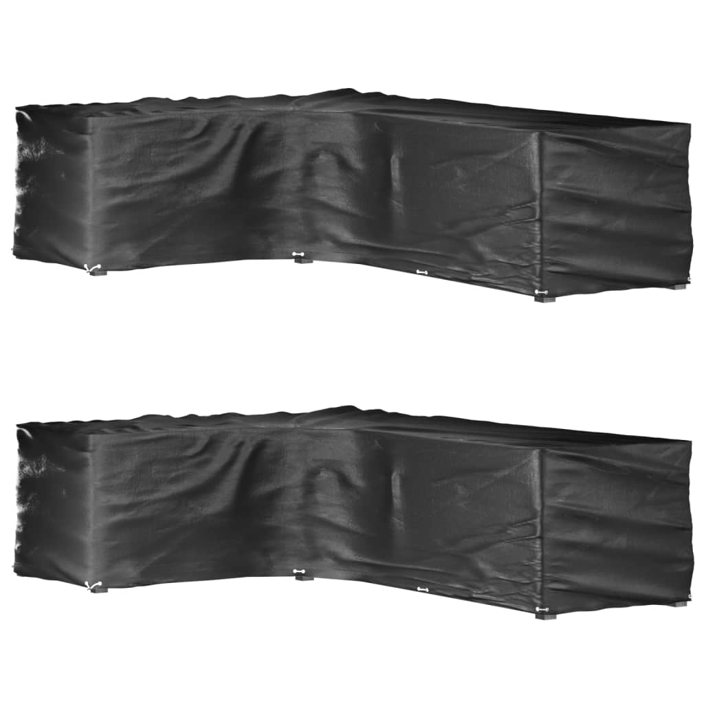 vidaXL L-Shaped Garden Furniture Covers 16 Eyelets 2 pcs
