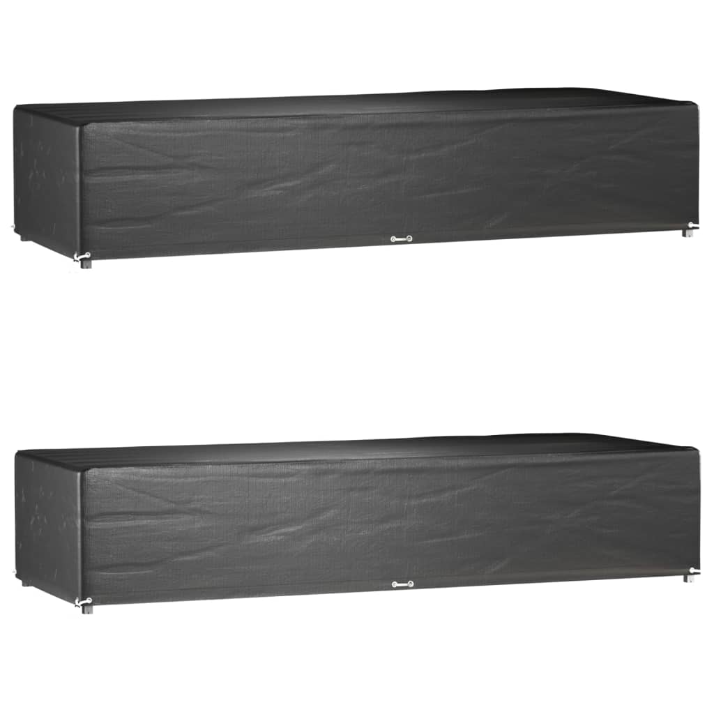 vidaXL Sunlounger Covers 2 pcs 12 Eyelets 205x75x40 cm Polyethylene 1