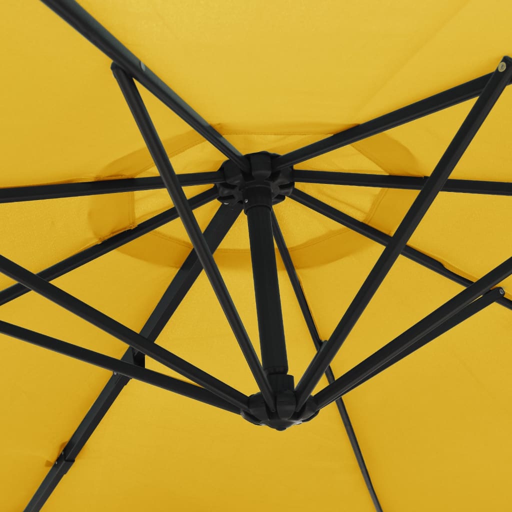 vidaXL Wall-mounted Parasol Yellow 290 cm 6