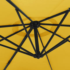 vidaXL Wall-mounted Parasol Yellow 290 cm 6