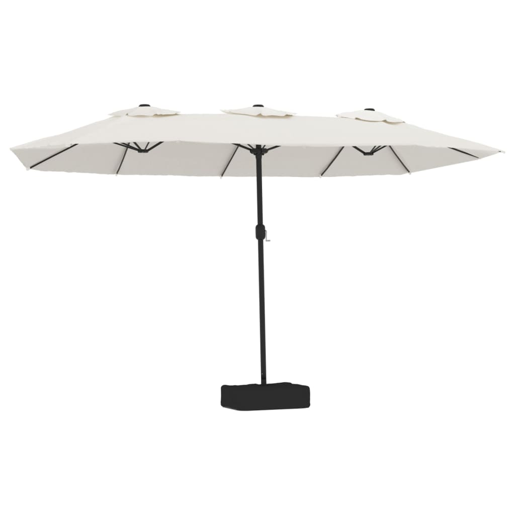 vidaXL Double-Head Parasol Sand White 449x265 cm 2