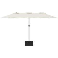 vidaXL Double-Head Parasol Sand White 449x265 cm 3