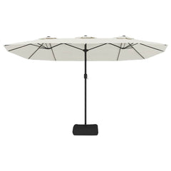 vidaXL Double-Head Parasol Sand White 449x265 cm 4