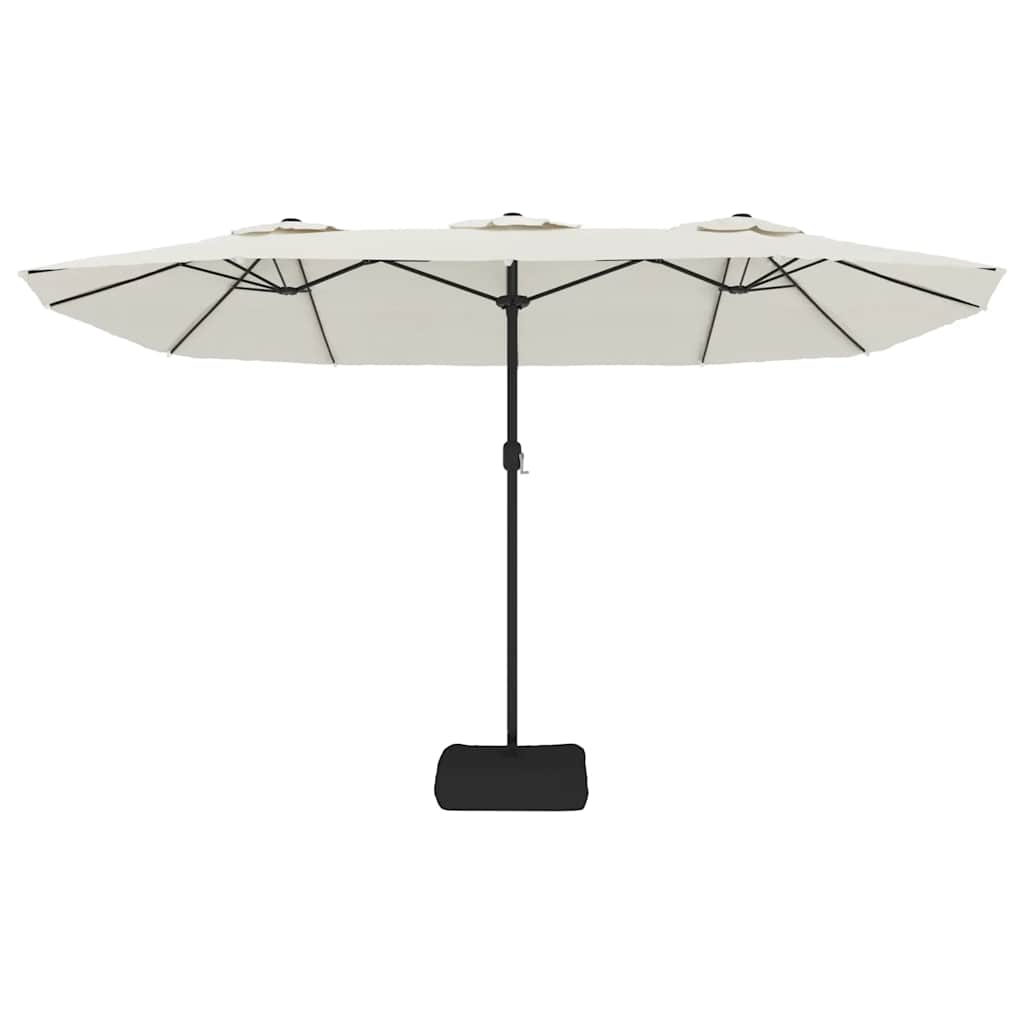 vidaXL Double-Head Parasol Sand White 449x265 cm 4