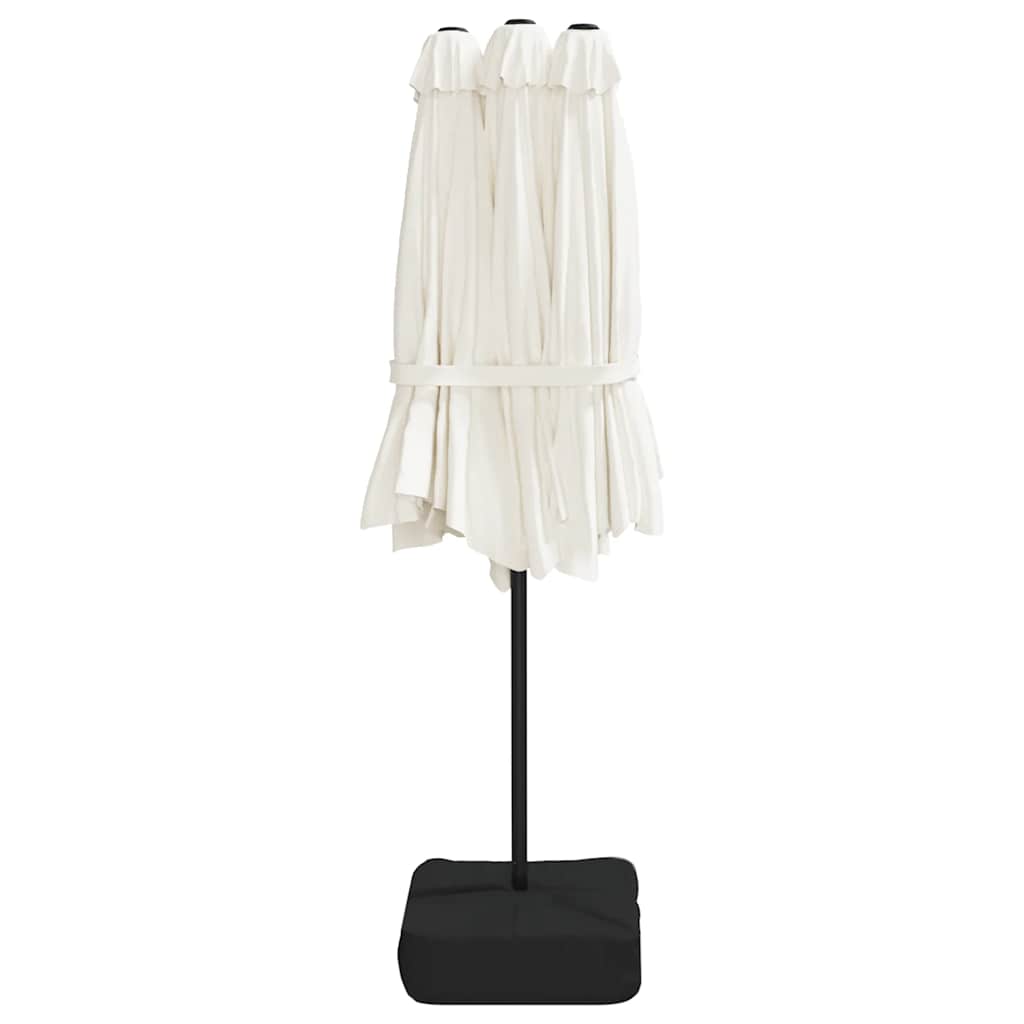 vidaXL Double-Head Parasol Sand White 449x265 cm 5