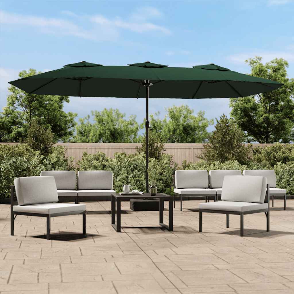 vidaXL Double-Head Parasol Green 449x265 cm 1
