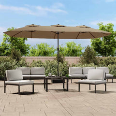 Double-Head Parasol 449x265 cm Taupe