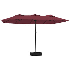 vidaXL Double-Head Garden Parasol Bordeaux Red 449x265 cm 2