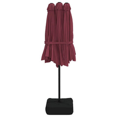 vidaXL Double-Head Garden Parasol Bordeaux Red 449x265 cm 5