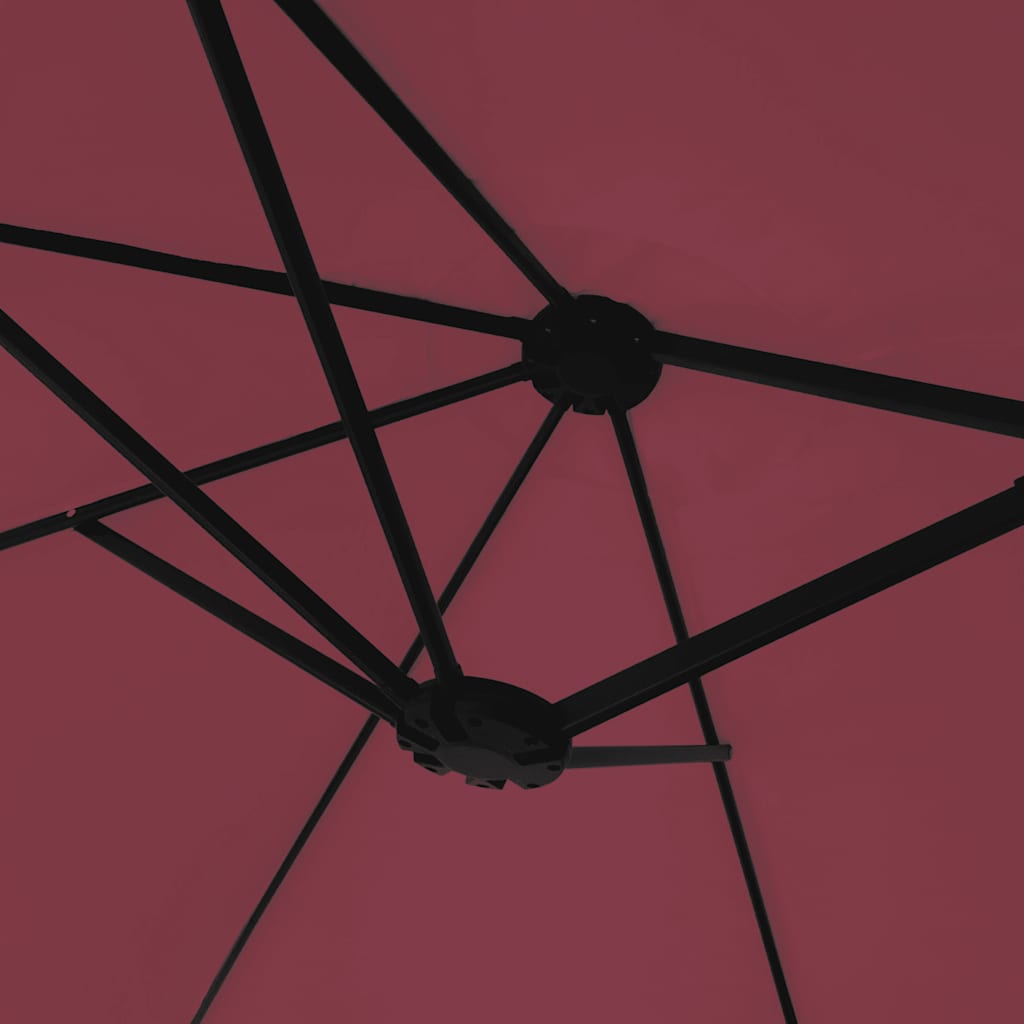 vidaXL Double-Head Garden Parasol Bordeaux Red 449x265 cm 6