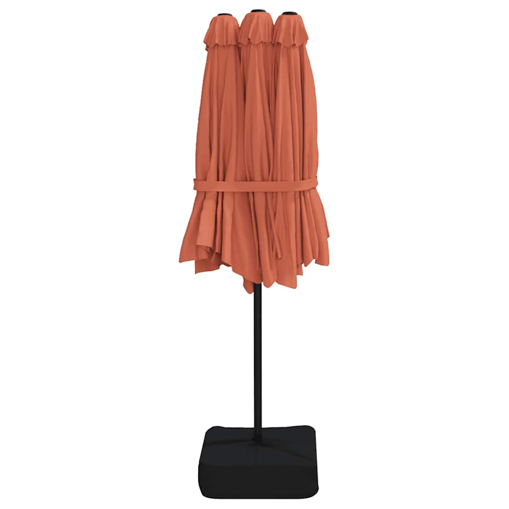 vidaXL Double-Head Garden Parasol Terracotta 449x265 cm 5