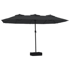 Double-Head Parasol 449x265 cm Black