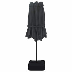 vidaXL Double-Head Garden Parasol Black 449x265 cm 5