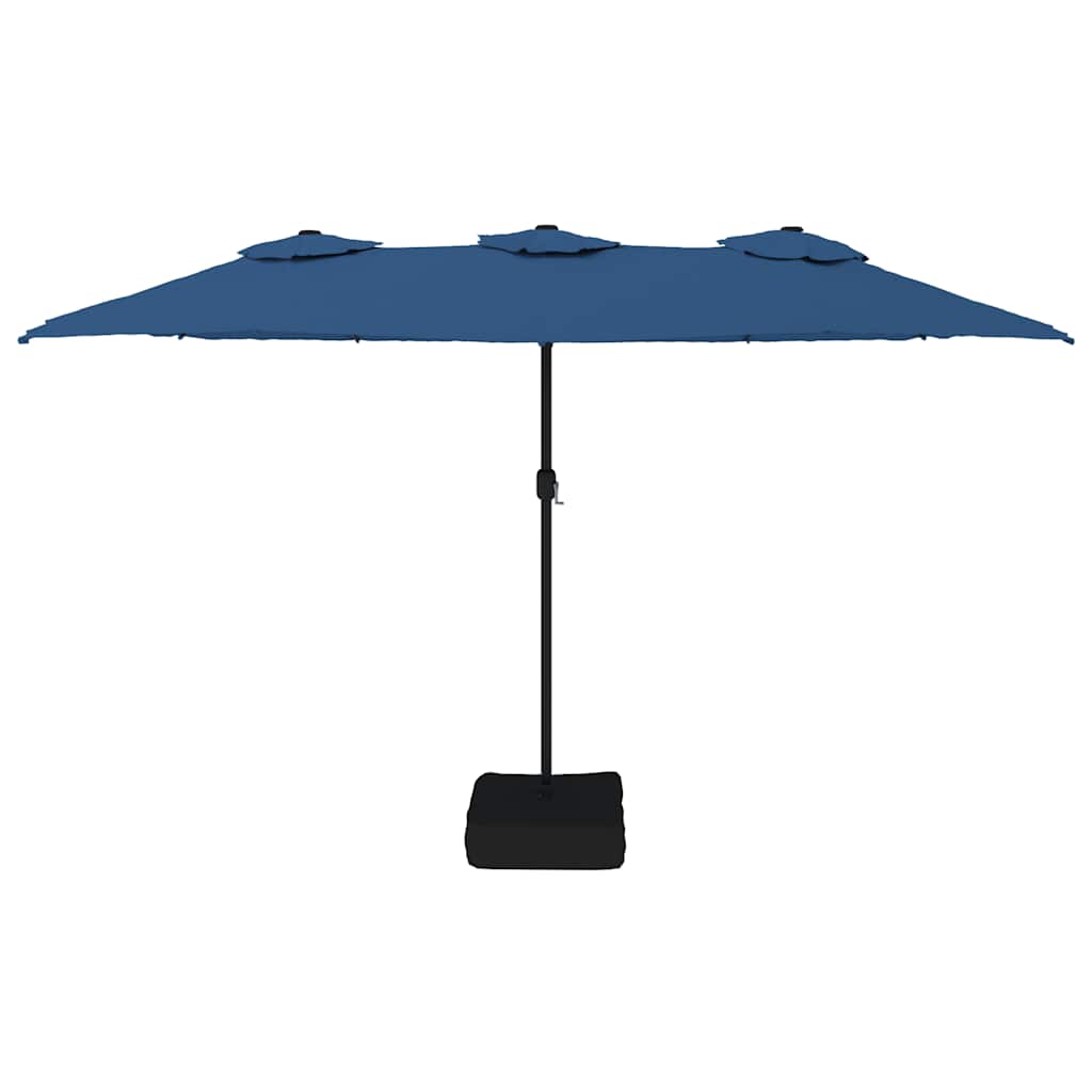 vidaXL Double-Head Garden Parasol Azure Blue 449x265 cm 3