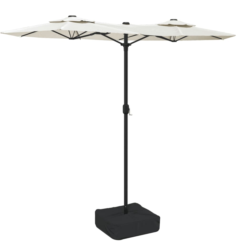 vidaXL Double-Head Garden Parasol Sand White 316x145 cm 2